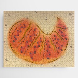 Hand Painted Orange Watercolor Abstract Design - Citrus Vibes Jigsaw Puzzle