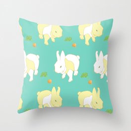 Pattern with Easter Bunny and Carrots Throw Pillow