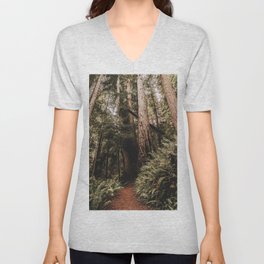 Forest Adventure - Redwood National Park Hiking V Neck T Shirt