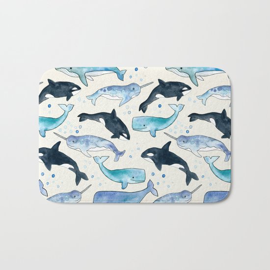Whales, Orcas & Narwhals Bath Mat