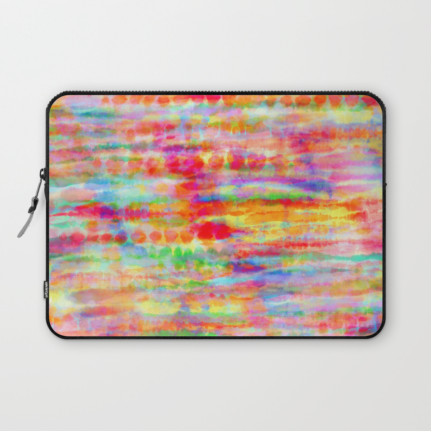 Light Rainbow Tie Dye Stripes Laptop Sleeve By Kirstenstar Society6
