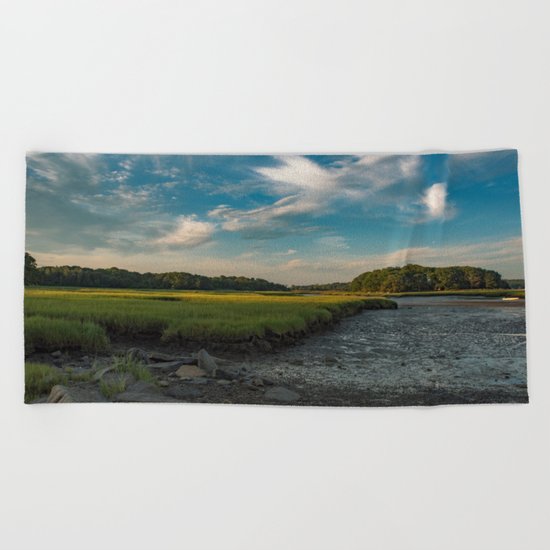 Sky and marsh Beach Towel