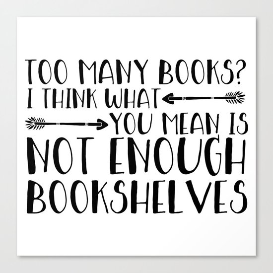 Too Many Books? (Arrows) Canvas Print