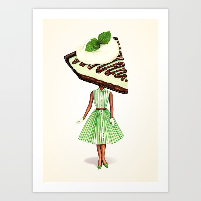 Cake Head Pin-Up : Grasshopper Pie Art Print