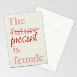 The PRESENT is female.  Stationery Card