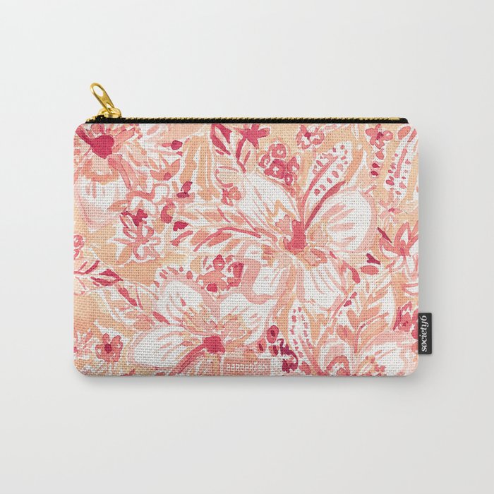HIYA HIBISCUS Tropical Floral Carry-All Pouch