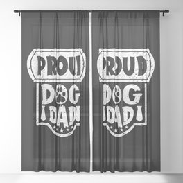 Proud Dog Dad Father's Day Sheer Curtain