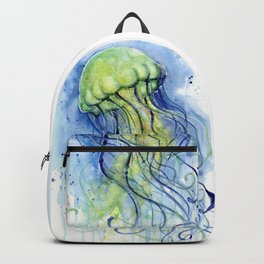 Jellyfish Watercolor Beautiful Sea Creatures Backpack | Illustration, Jellyfish, Fish, Vacationhomeart, Watercolorjellyfish, Painting, Watercolorsea, Colorfuljellyfish, Nature, Jellyfishprint 