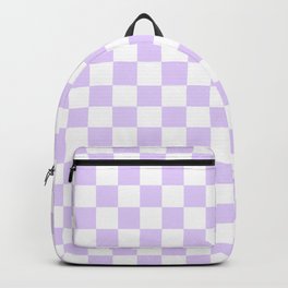 Large Chalky Pale Lilac Pastel Color and White Checkerboard Backpack