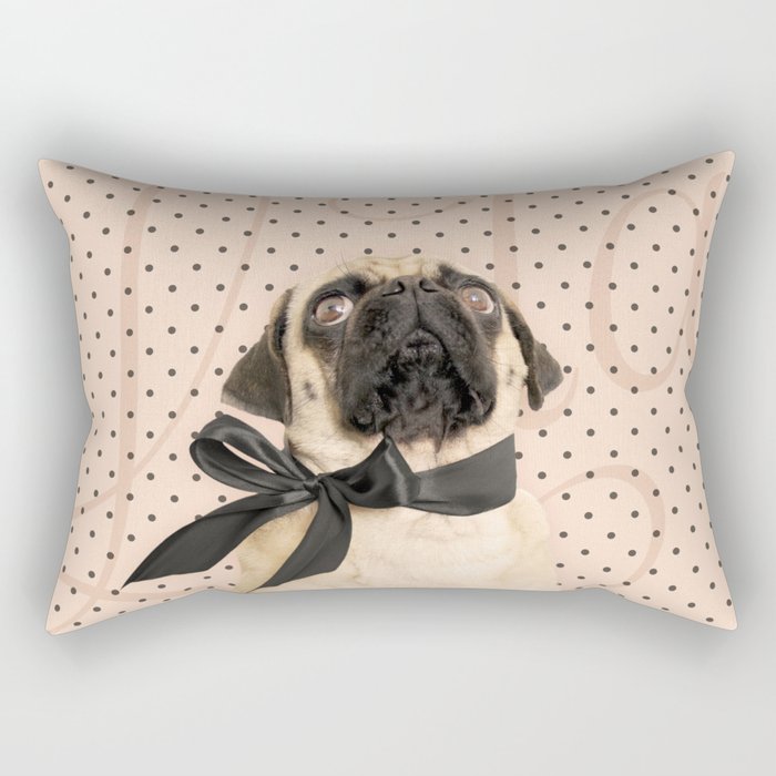 Trés Chic Pug Rectangular Pillow