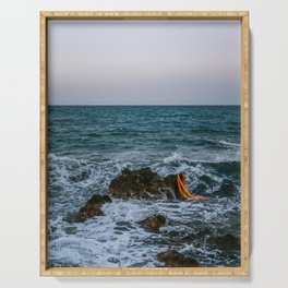 Fishers Net stuck in the Wild Sea | Island & Ocean vibes in Naxos, Greece, South of Europe | Travel Photography Serving Tray