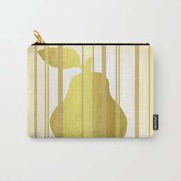 The Grand Pear Carry-All Pouch | Gold, Graphicdesign, Eat, Kitchen, Digital, Stripes, Food, Fruit, Illustration, Peartypography 