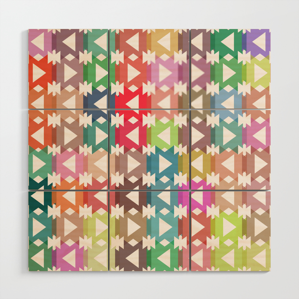 Pastel Geometry Wood Wall Art by cocosabstractions