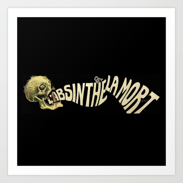 1905 French Absinthe is Death Skeleton Aperitif Liquor Advertisement Vintage Poster No. 1 Art Print