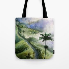 Bali Nature Watercolor Art Tote Bag