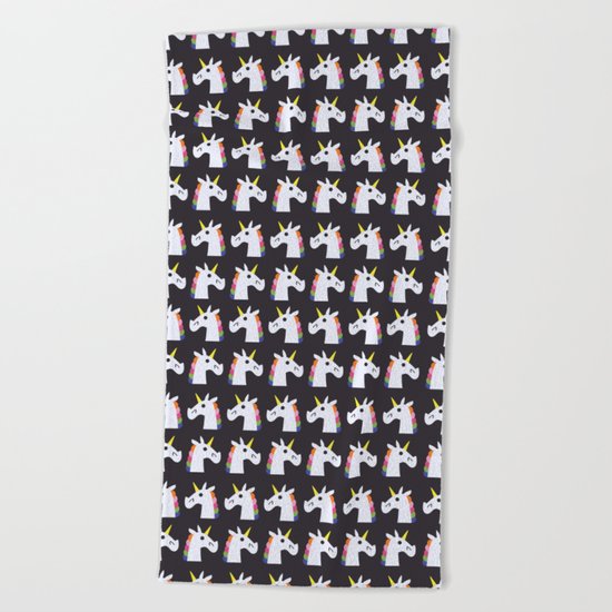 I Love Unicorns Beach Towel