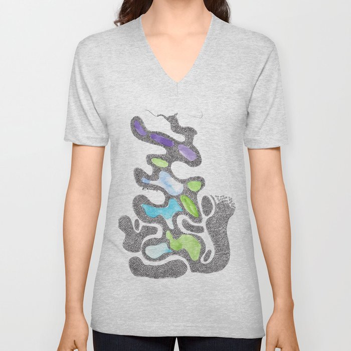 180311 Watercolour Micron 5| Scandi Micron Art Design V Neck T Shirt