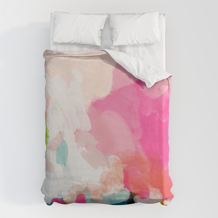 pink sky Bettbezug | Gemälde, Oil, Acrylic, Digital, Aquarell, Abstrakt, Landscape, Gemälde, Traum, Himmel