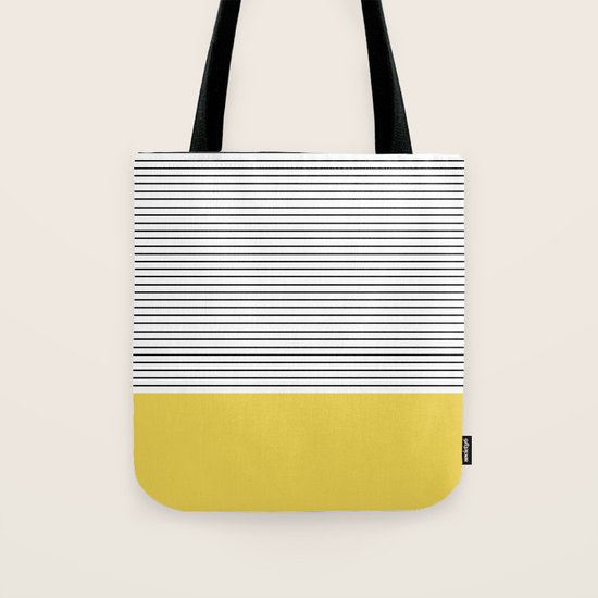 MINIMAL Green Stripes Tote Bag