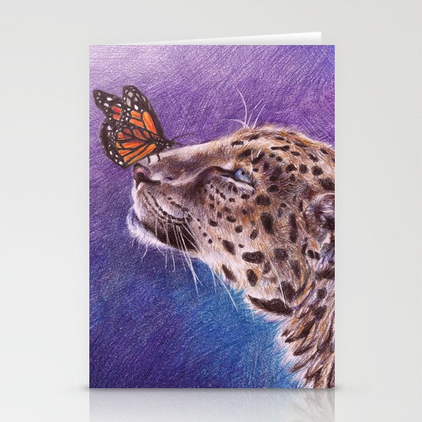 Leopard and Butterfly Stationery Cards