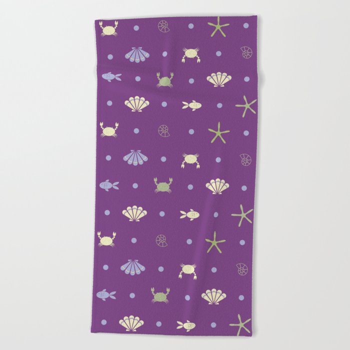 Under the sea (Purple) Beach Towel