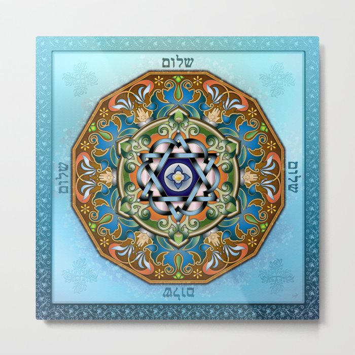 Mandala Shalom Metal Print