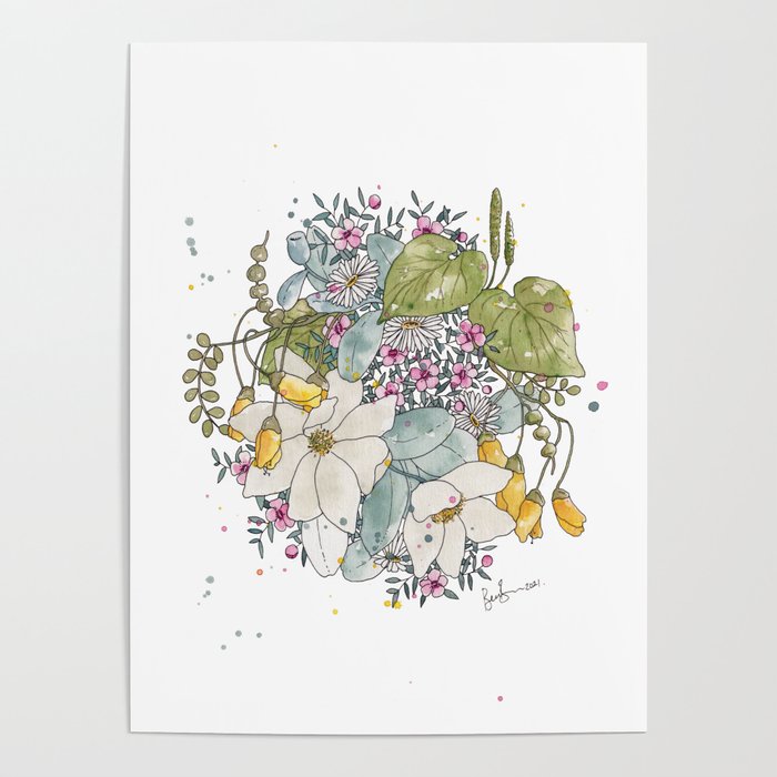 Native Flowers Poster