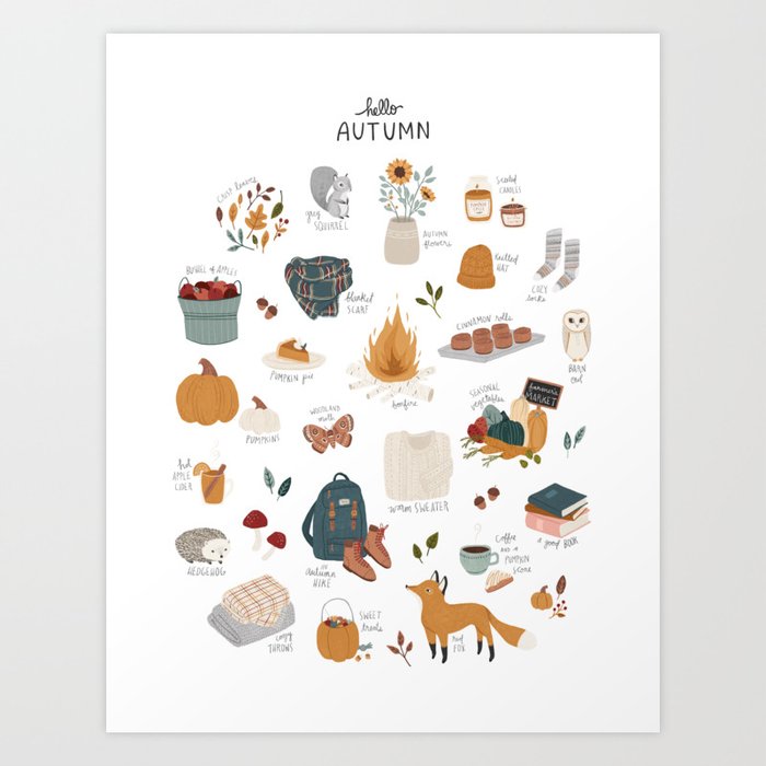 Hello Autumn Art Print