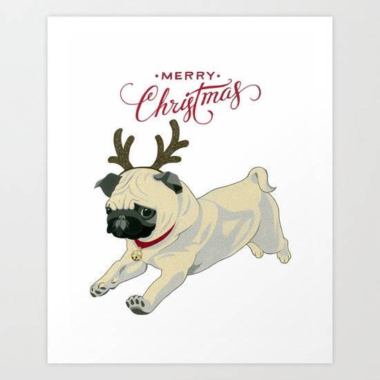 Deer Pug Art Print