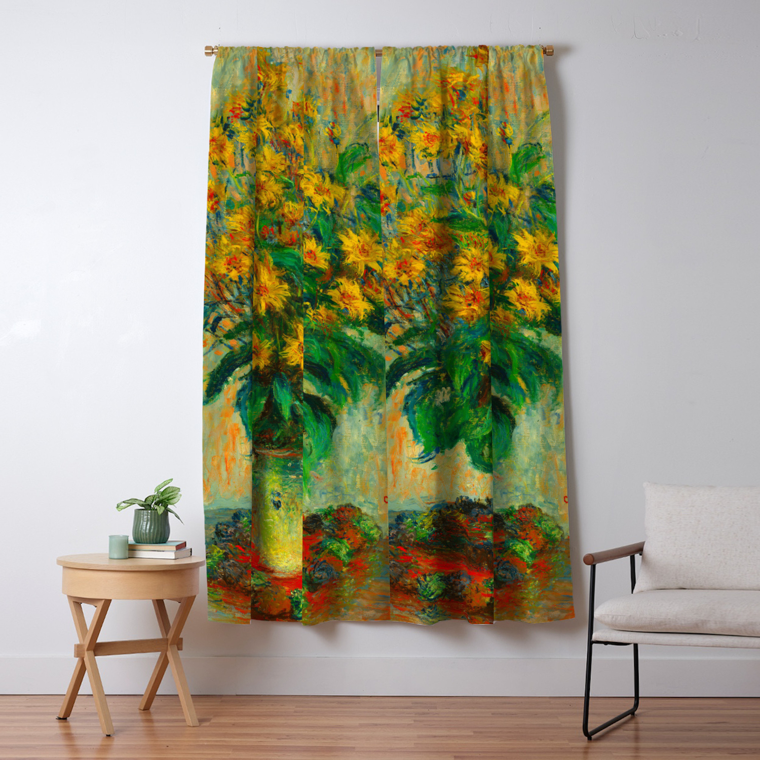 Claude Monet Impressionist Floral Oil Painting Jerusalem Artichoke