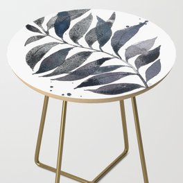 Textured Watercolor Palm Leaf Side Table