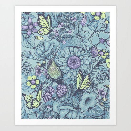 Beauty (eye of the beholder) - aqua version Art Print