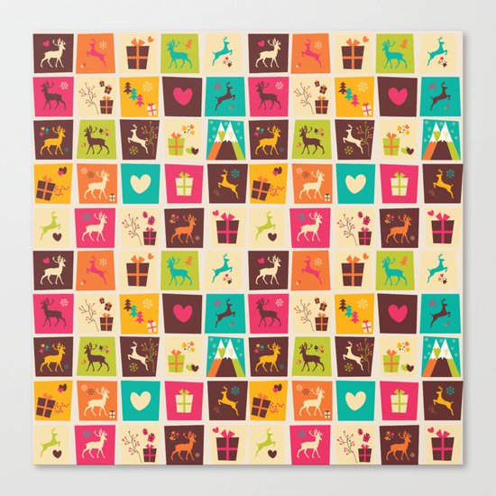 Christmas square pattern 02 Canvas Print