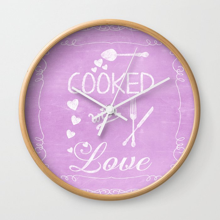Cooked with love chalkboard sighn Wall Clock