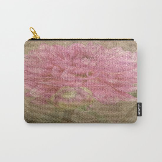 Soft Graceful Pink Painted Dahlia Carry-All Pouch