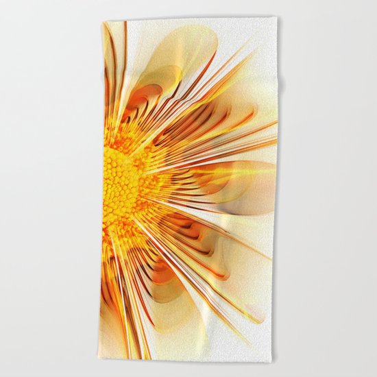 Summer Fractal Flower Beach Towel