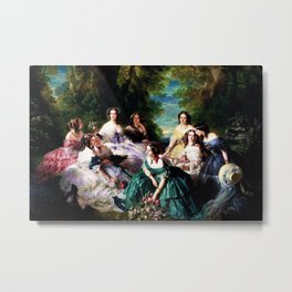 Franz Xaver Winterhalter's masterpiece "The Empress Eugenie surrounded by her Ladies in waiting" Metal Print | Queen, Painting, Woman, Princess, Curated, Germanart, Beautifuldress, Ladiesinwaiting, Empress, Beautifulpainting 