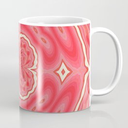 Star White And Red Clover Kaleidoscope Pattern Coffee Mug