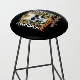 Perfectly imperfect skull with sunflower Bar Stool