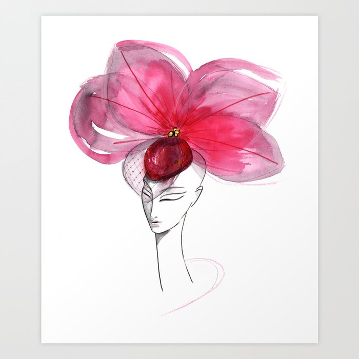Flower hat Art Print