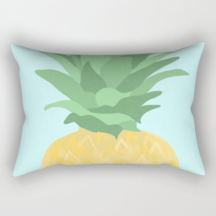 Pop Up Pineapple - Teal Rectangular Pillow