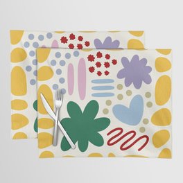 Abstract vintage color shapes collection 5 Placemat