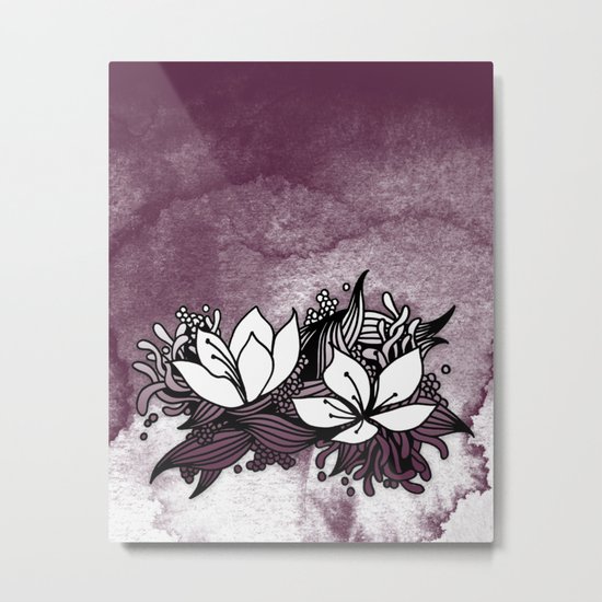 Flower Tangle Metal Print
