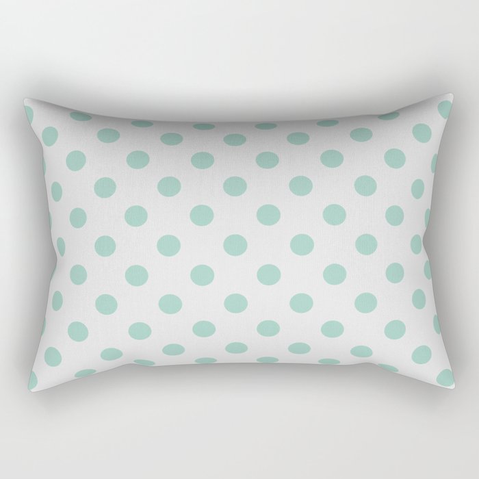 Mint and gray polka dots Rectangular Pillow
