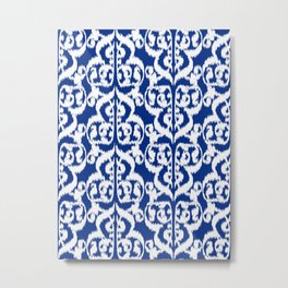 Ikat Moorish Damask, Cobalt Blue and White Metal Print | Digitaldesign, Moorish, Folkart, Blue, Textileart, Ikatpattern, Pattern, Graphicdesign, Textured, Cobalt 