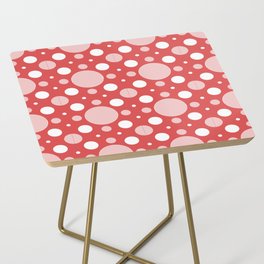 Red background with Big White Polka Dots Side Table