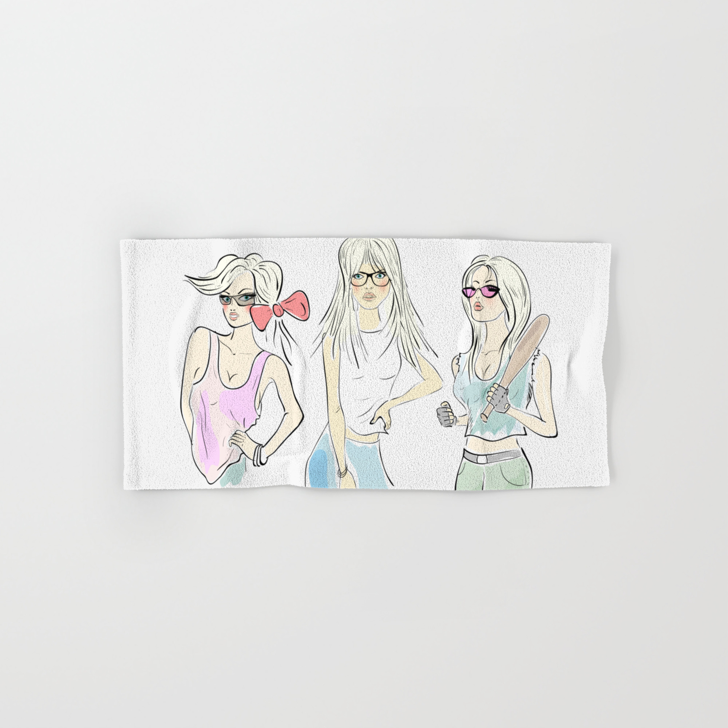 Group Of Three Girls Hand Bath Towel By Panaceadoll Society6