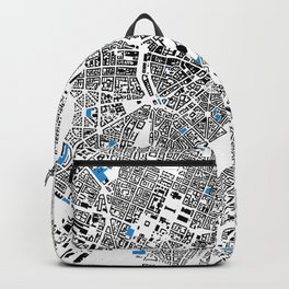 A City Map of Munich, Germany, with its Schools Highlighted in Blue Backpack | Munich, Munichcitymap, Oktoberfest, Urban, Urbanmotif, City, Octoberfest, School, Pattern, Schools 