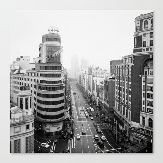 Gran Via in Madrid Canvas Print