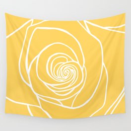 Sunshine Yellow Rose Drawing Wall Tapestry